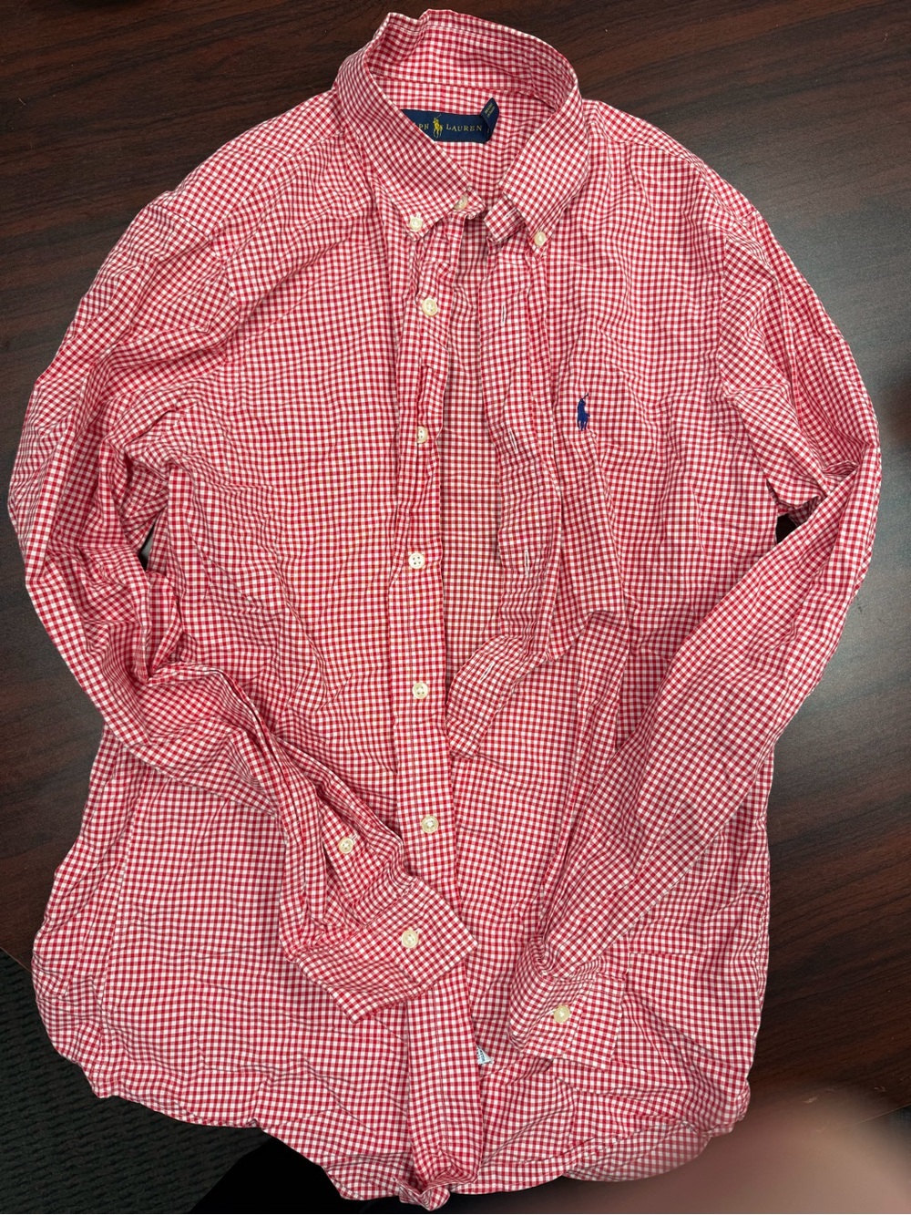 Ralph Lauren Red Gingham Button-Down Shirt